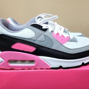 Nike Air Max 90, White/Particle Grey/Rose/Black, Men's 9/Women's 10.5